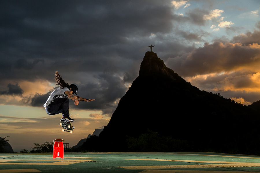 Big studio lights meet action sports