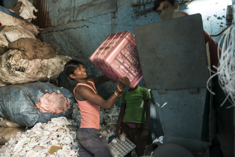 Working in Mumbai slum