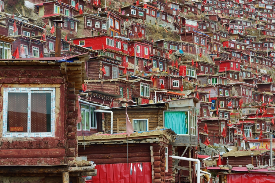 Little houses of Tibetan Buddhist nuns