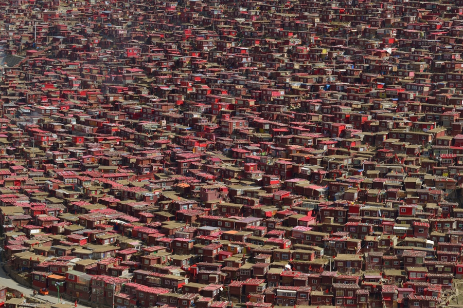 Little houses of Tibetan Buddhist nuns