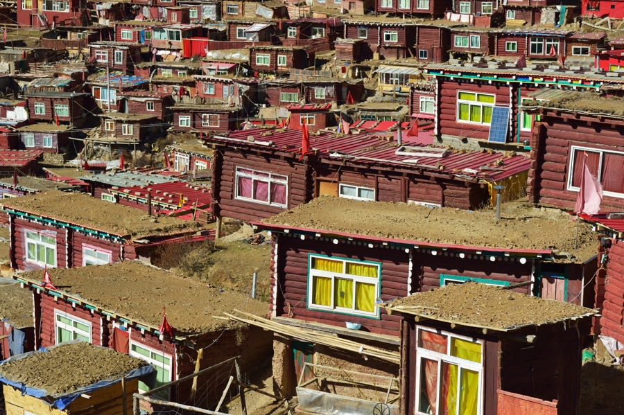 Little houses of Tibetan Buddhist nuns