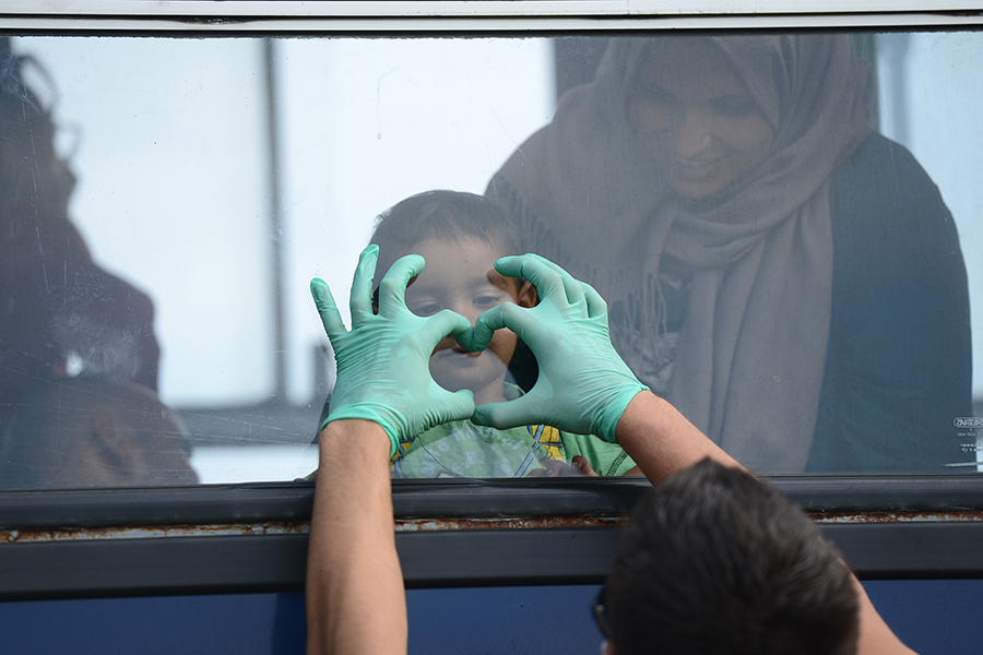 Refugees at the Hungarian border
