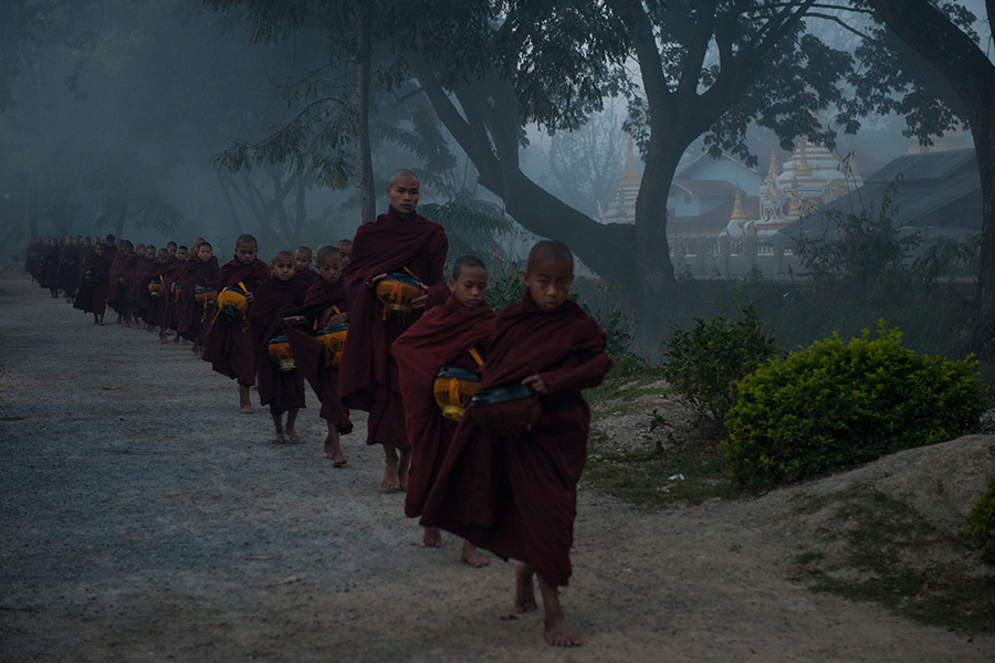 Foggy Morning Monks