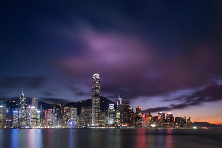 Sunset over Hong Kong