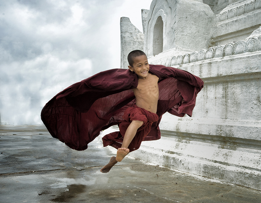 Running Novice Monks of Myanmar