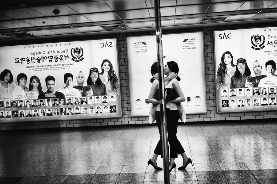 Reflections Inside The Seoul Metro