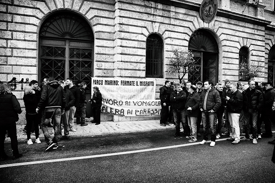 Vongolari in protesta