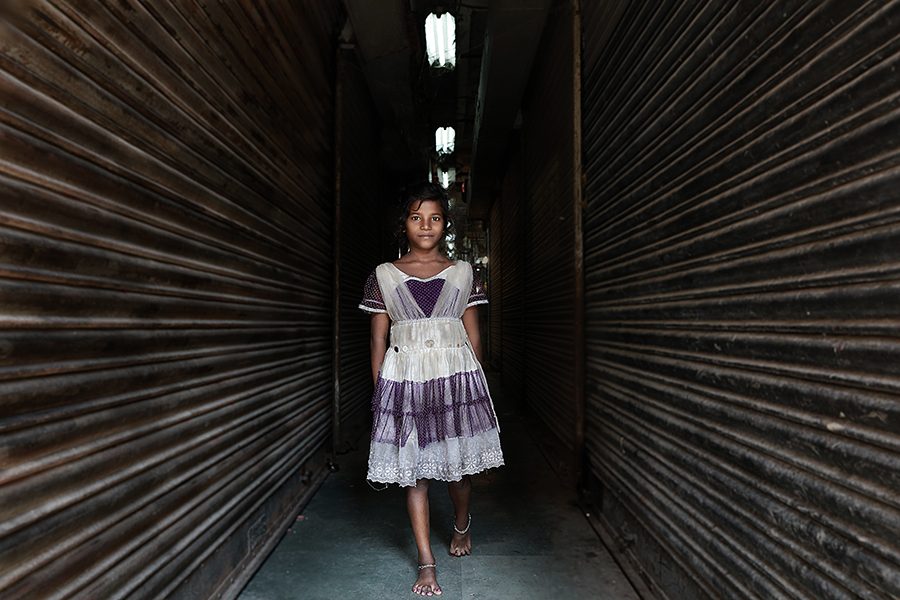 Child between lines