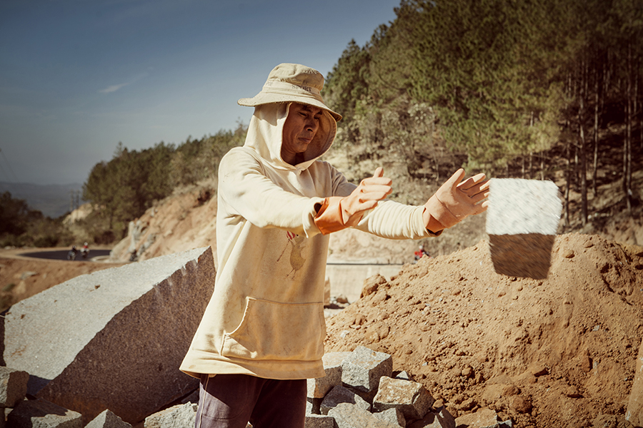 The hard work with granite