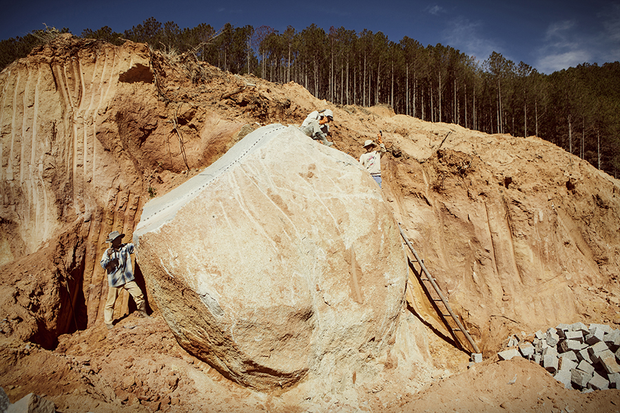 The hard work with granite