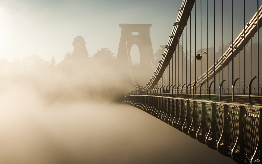 Suspended by fog