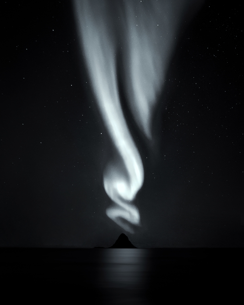 Northern Lights in Norway_monochrome
