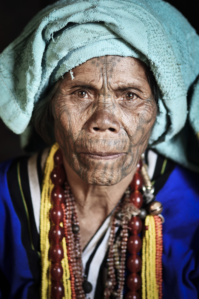 Tattooed-Faced Women in Myanmar