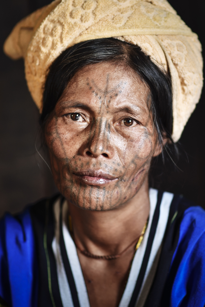 Tattooed-Faced Women in Myanmar