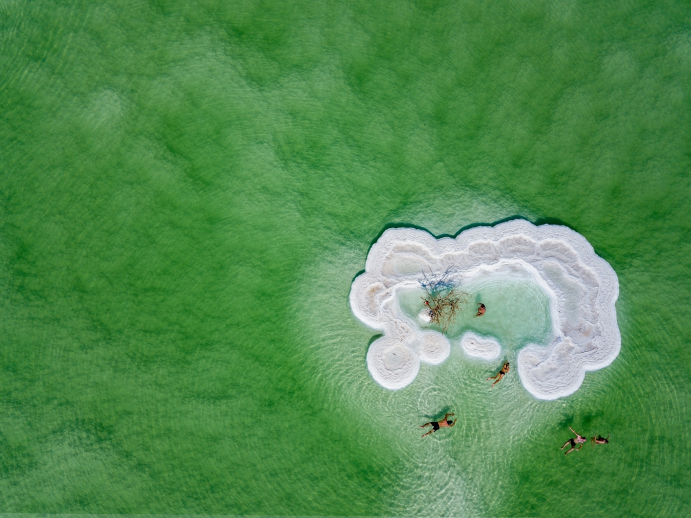 While the white ice in polars melts, The white salt in the lowest place starts to rise 