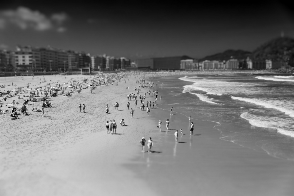 People on the beach.
