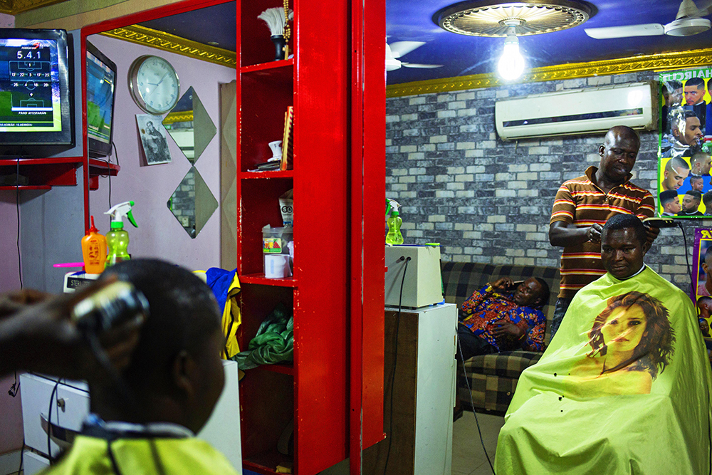 Getting a haircut