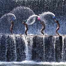 Playing in water