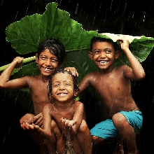 Enjoying the rain together