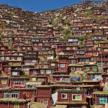 Little houses of Tibetan Buddhist nuns