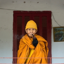 Senior Monk with Pipe