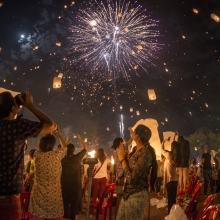 Yi Peng : Loi Krathong Festival in Chiang Mai , Thailand