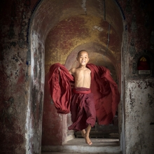 Running Novice Monks of Myanmar