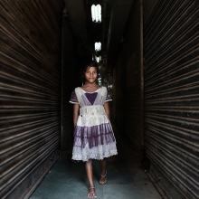 Child between lines