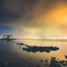 Rain, stars and Sant Joan's tower