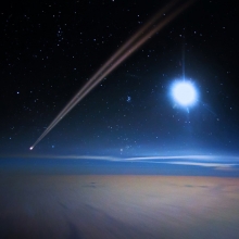 Moonlit contrail