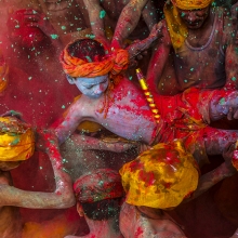 Playing holi