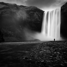 Alone in Skogafoss