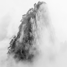 Huangshan on a white canvas