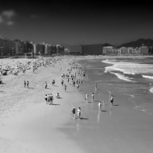 People on the beach.