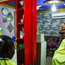 Getting a haircut